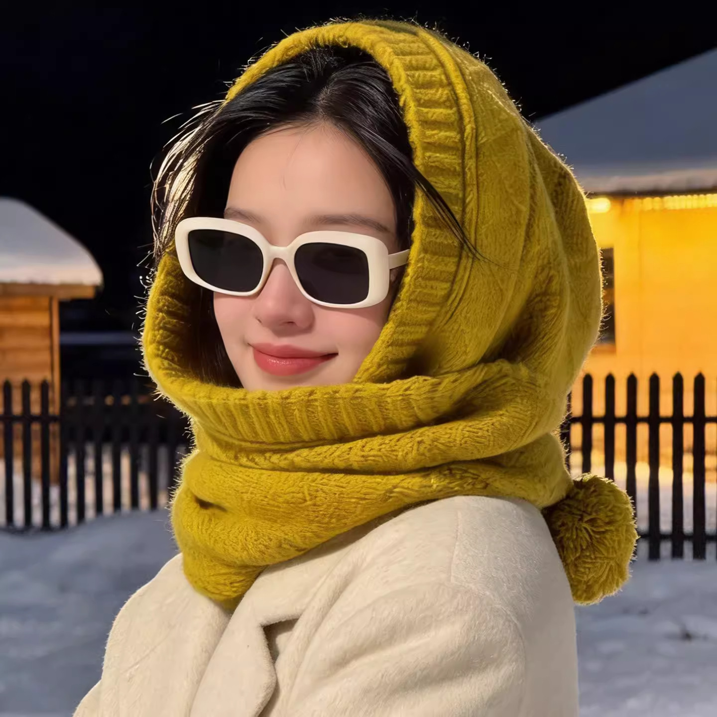 巴拉克拉法帽子女冬季保暖防风护耳百搭气质针织帽围巾一体三角巾,服饰配件/皮带/帽子/围巾,帽子,淘宝优惠券,粉丝福利购,淘宝优惠卷