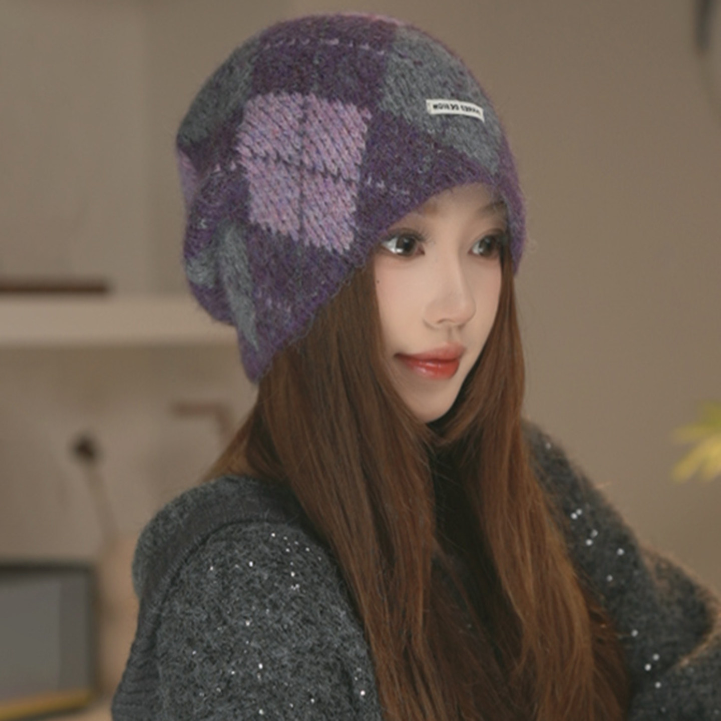 费尔岛复古菱形格羊毛混纺包头帽子女秋冬季防风保暖百搭堆堆帽潮,服饰配件/皮带/帽子/围巾,帽子,淘宝优惠券,粉丝福利购,淘宝优惠卷