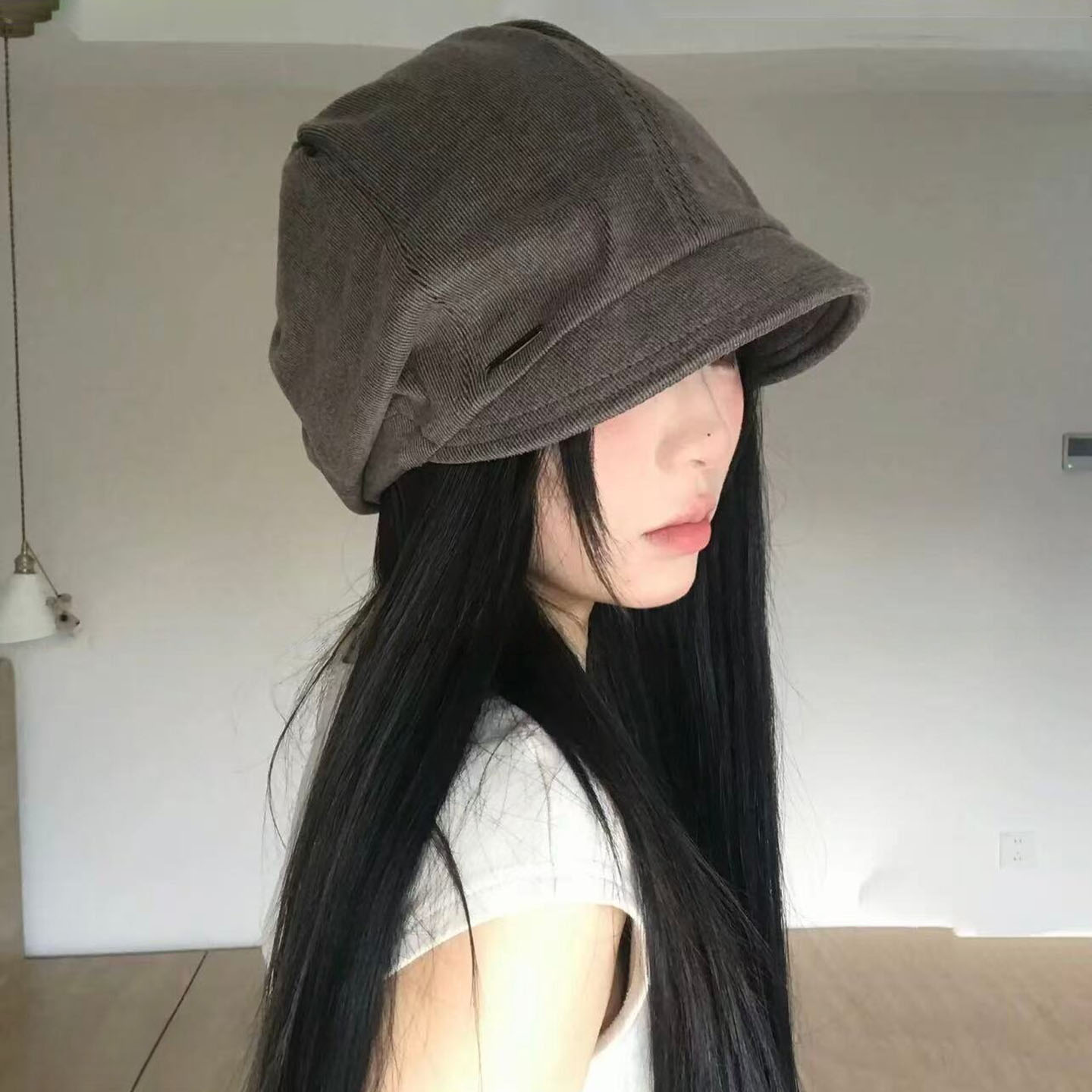 2026早秋女大头围短檐堆堆帽