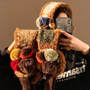 美拉德色系冬季氛围感百搭保暖耳套女款旅行护耳捂子毛绒系带耳罩