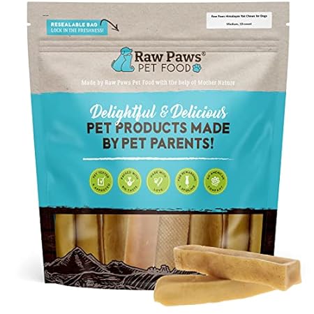 Raw Paws Himalayan Yak Chews for Dogs， Medium Chews (10-c