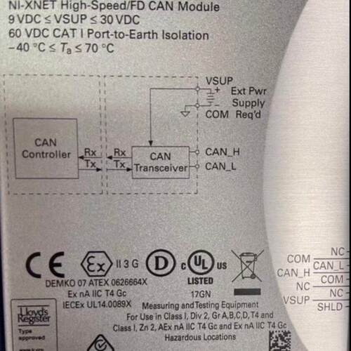 NI9862 NI-XNET高速FD CAN工业通讯模块议价维修