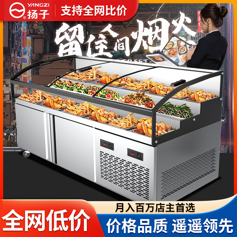扬子三阶梯凉菜熟食卤菜商用冷藏冷冻保鲜展示柜烧烤串串点菜柜