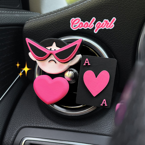 甜酷玫粉小女警车载扩香石香薰