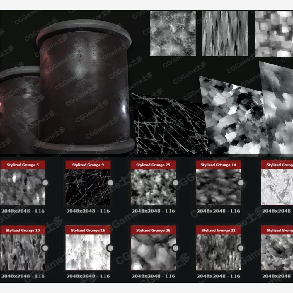 26种SP/SD风格化遮罩PT/DS卡通Mask贴图材质Alpha