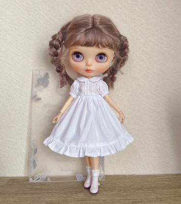 小白裙blytheob24 风琴折短袖连衣裙保养服