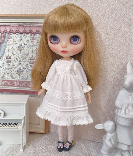 ob24 Azone 娃衣blythe 纯白蕾丝公主裙