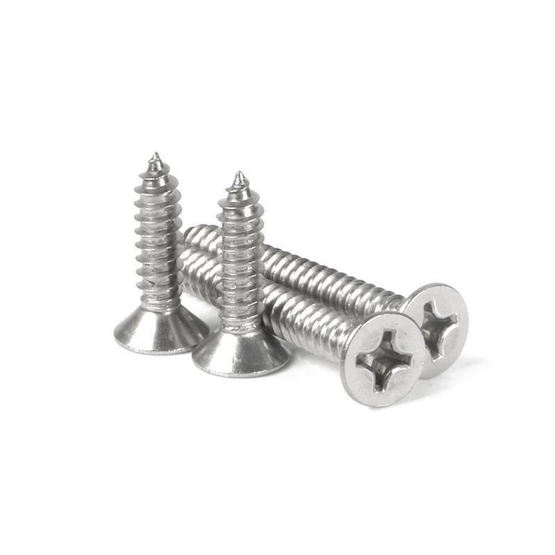 M4 M5 304不锈钢自攻螺钉十字沉头扁头螺钉尖头散装防腐木螺钉