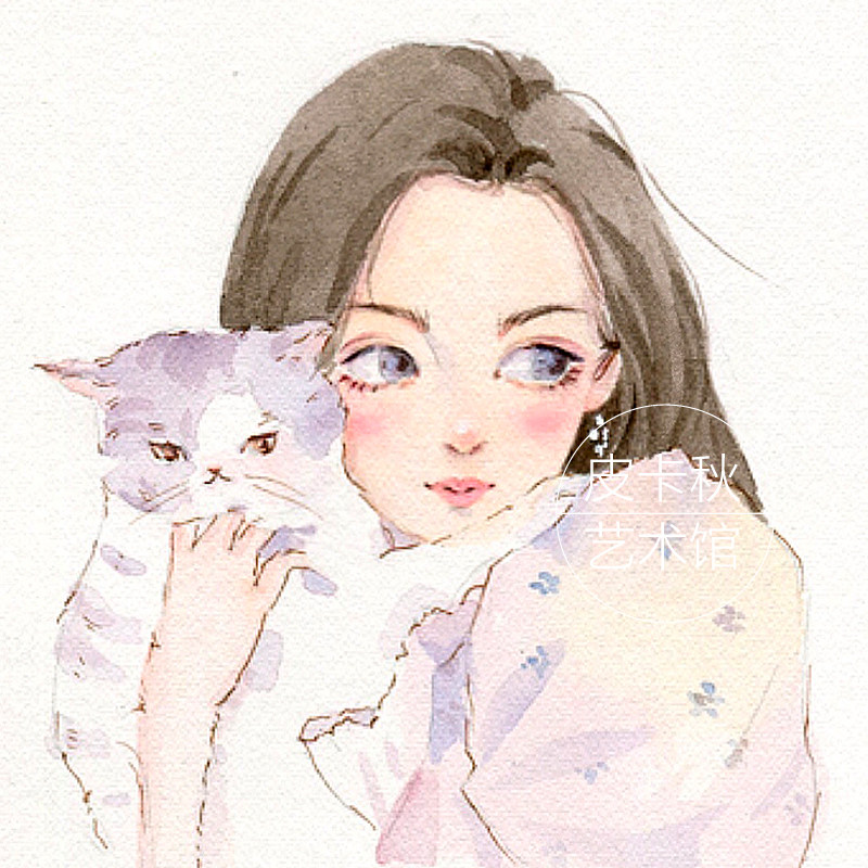 纯水彩照片转手绘男女头像定制礼物原创卡通插p画小清新可邮寄代