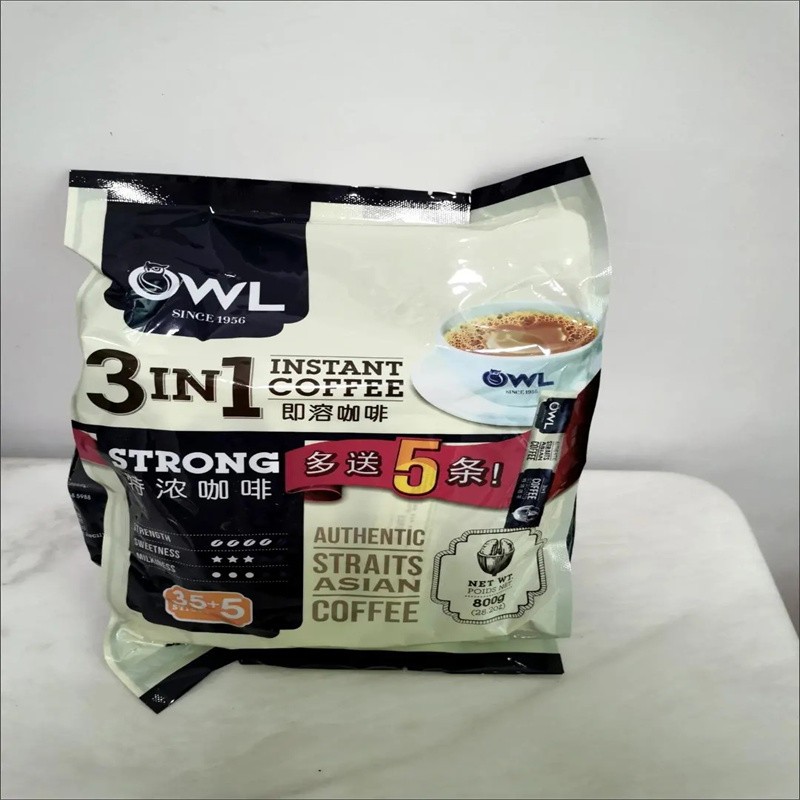 OWL猫头鹰特浓速溶咖啡800g 三合一提神咖啡粉40杯