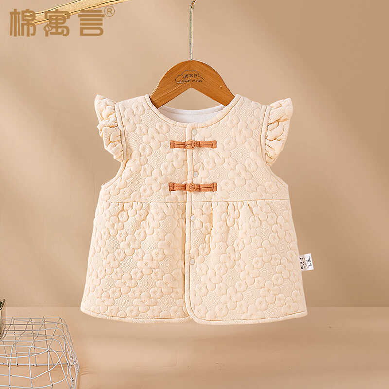 婴儿马甲秋冬季儿童夹棉保暖马夹女宝宝加厚加棉坎肩春秋背心外穿