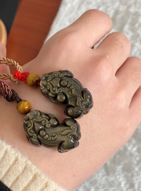 金曜石貔貅冰种貔貅曜石貔貅饰品黑曜石