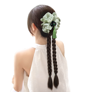 新中式假发辫子发圈假马尾仿真汉服旗袍古风扭扭辫国风抓夹麻花辫