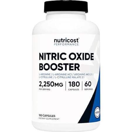 nutricost nitric oxide booster 750mg, 180 capsules - 2250