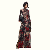 辣妹长款 WEIRD 上衣 T恤女 复古时尚 PUSS 国风艺术感仙鹤印花长袖