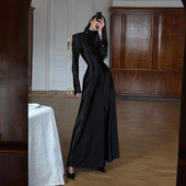 WEIRD 显瘦辣妹长裙潮 连衣裙女 PUSS 霸气御姐极简风黑色收腰长袖