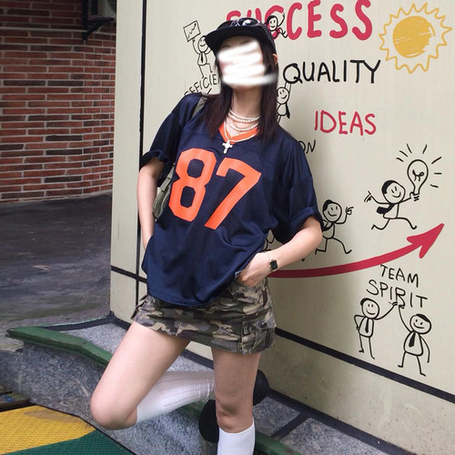 高街潮牌ins休闲宽松百搭T恤女