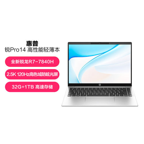 惠普(HP)锐14 Pro锐龙 8X8C5PC 14英寸 R7-7840H 2.5K 120Hz