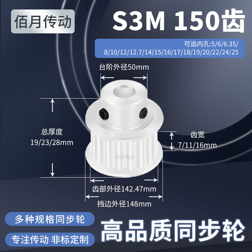 BAIYUE同步轮皮带轮橡胶同步带