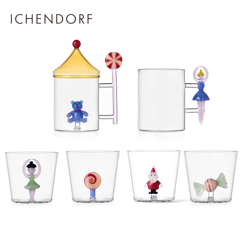 意大利Ichendorf手工无铅高硼硅玻璃杯圣诞胡桃夹子水杯水壶礼物
