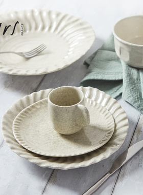 法国进口Jars Dashi餐具盘子小众陶瓷餐盘牛排盘花边水果盘沙拉盘