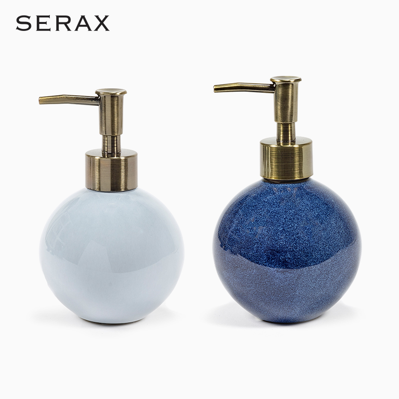 比利时Serax洗手液分装瓶按压式 卫生间台面收纳托盘 陶瓷储物罐