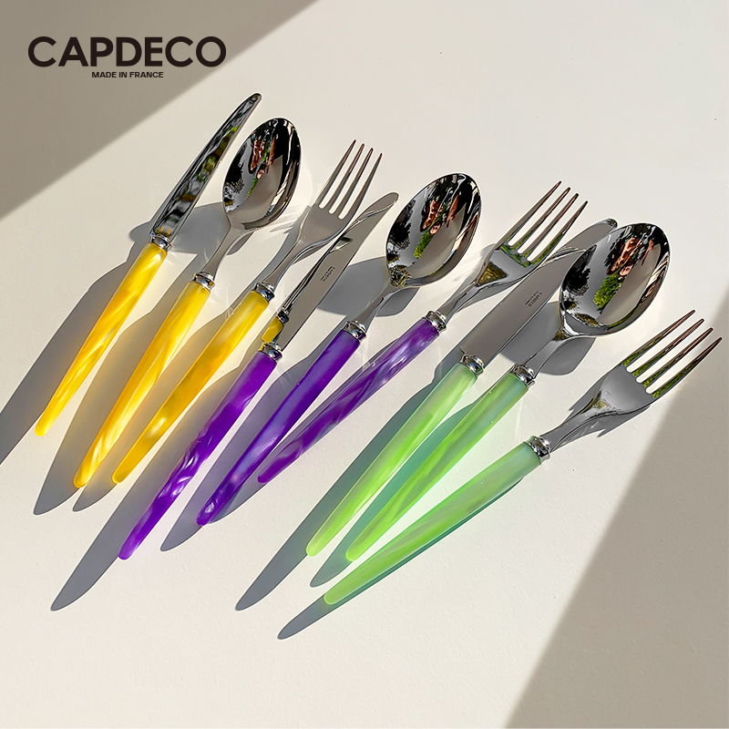 法国Capdeco刀叉勺三件套糖果色