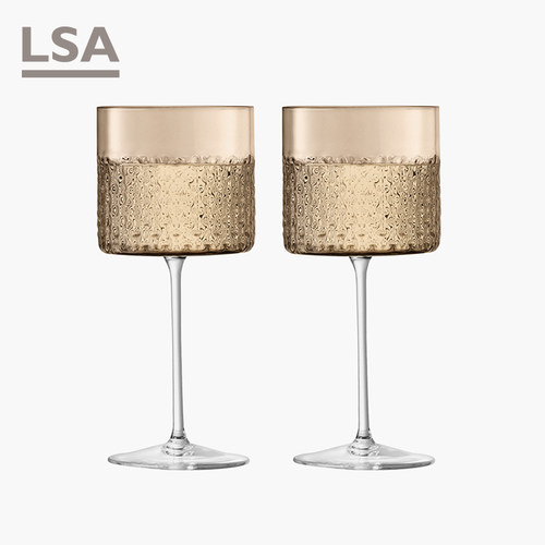 英国进口LSA复古浮雕酒杯