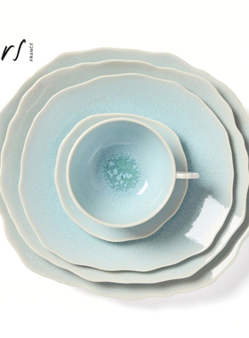 法国Jars PLUME渐变不规则艺术陶瓷餐具小众设计餐盘深盘碗咖啡杯