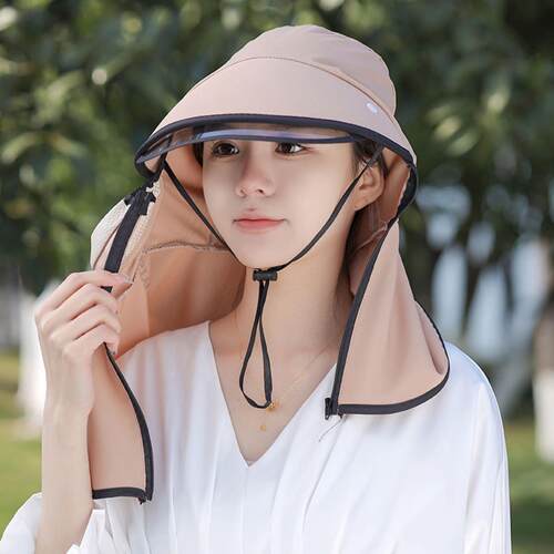 旋转镜片遮阳帽子女士夏季大沿