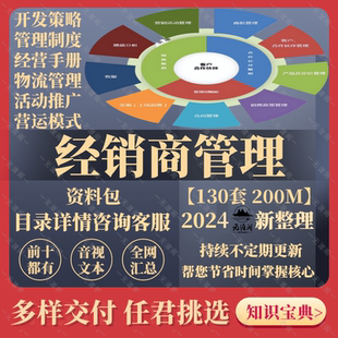 经销商客户渠道开发拓展维护管理方法方案管理规范制度手册制度