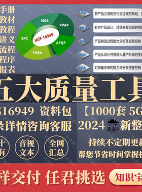 TS16949质量管理五大工具APQP模板PPAP品质MSA培训SPC视频详解例