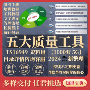 TS16949质量管理五大工具APQP模板PPAP品质MSA培训SPC视频详解例