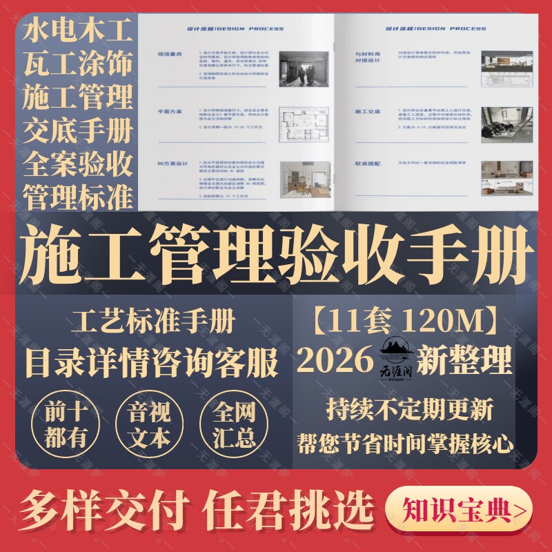 施工工艺标准PPT施工验收管理手册水电木瓦工涂饰验收单编辑修改