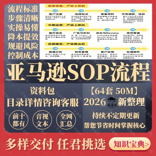 亚马逊运营SOP表格listing优化指南技巧新品推广与爆款打造计划表