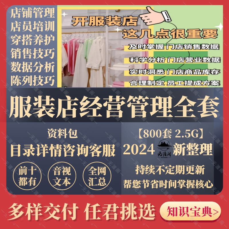 连锁实体男女服装店创业开店管理资料陈列销售话术培训促营销方案