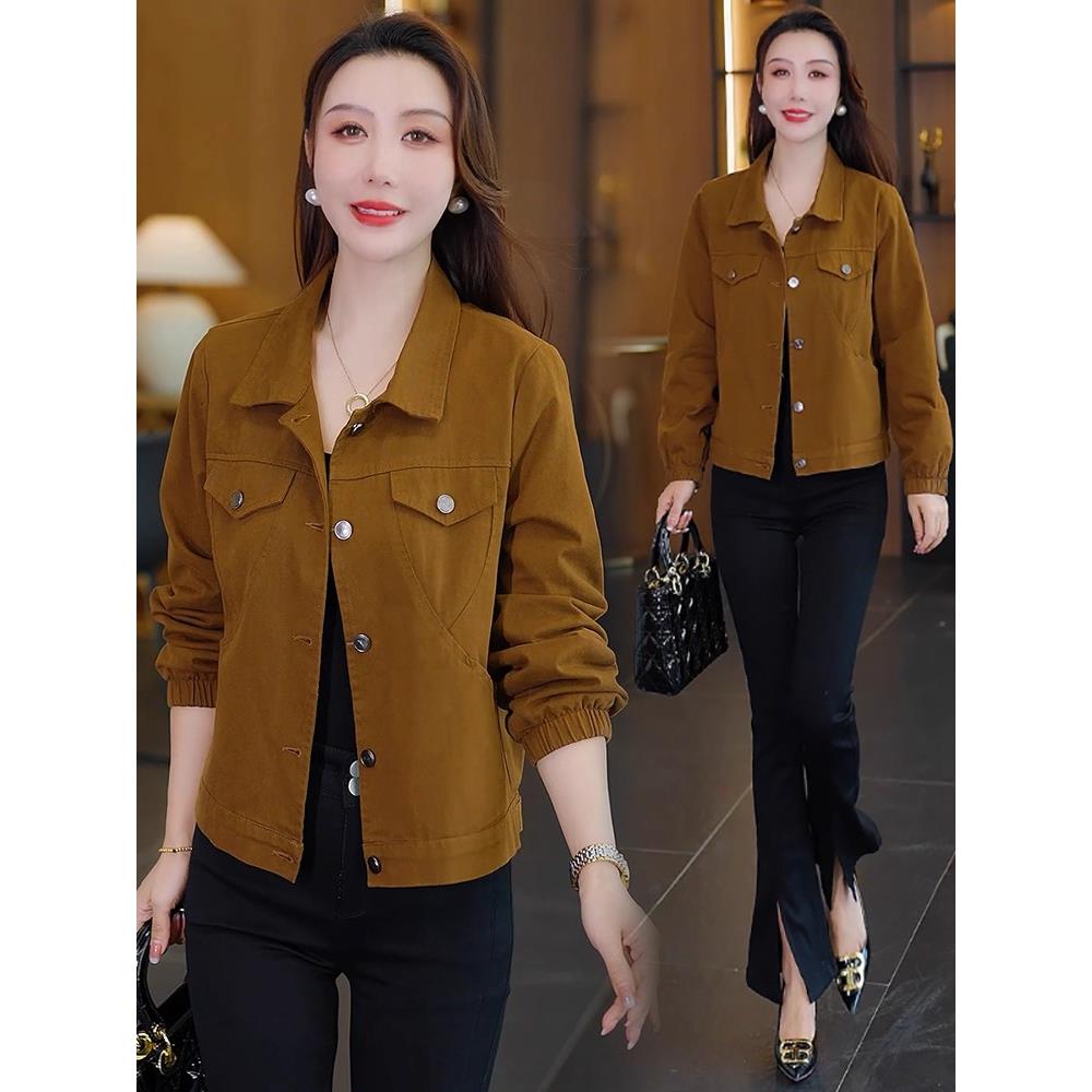 MONLOUVE水洗牛仔薄外套女2025新款秋季休闲百搭短款夹克巨好看的