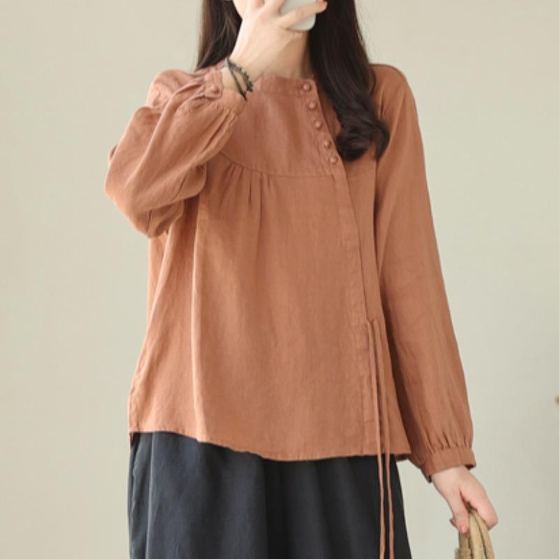 MONLOUVE妈妈长袖衬衫女早秋上衣2025新款高级感减龄洋气宽松女装