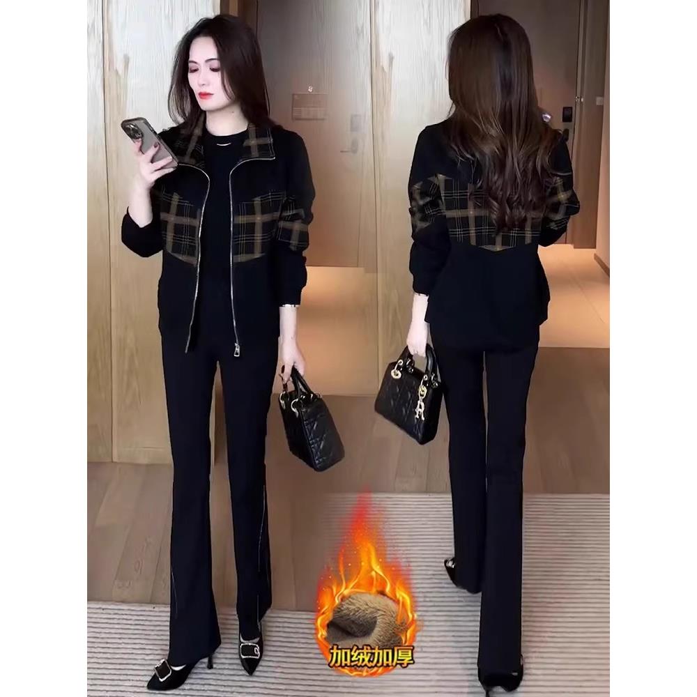 MONLOUVE时尚休闲加绒加厚短款外套女2025秋冬新款宽松小个子保暖