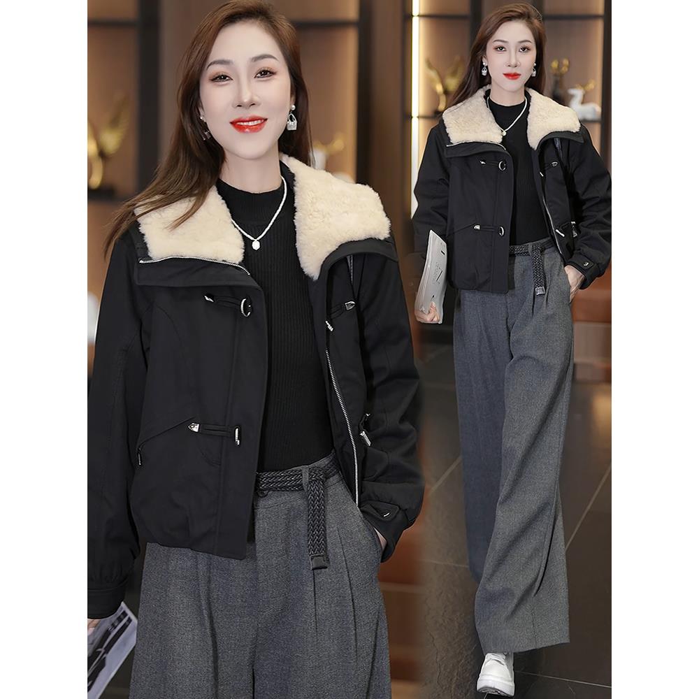 MONLOUVE独特漂亮的初冬外套女士2025冬季新款时尚气质休闲百搭宽