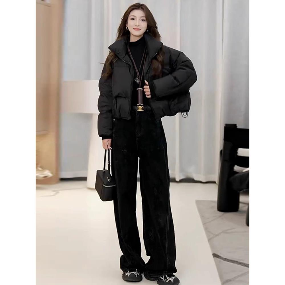 MONLOUVE时尚羽绒服外套女2025冬季新款洋气宽松加厚百搭面包服衣