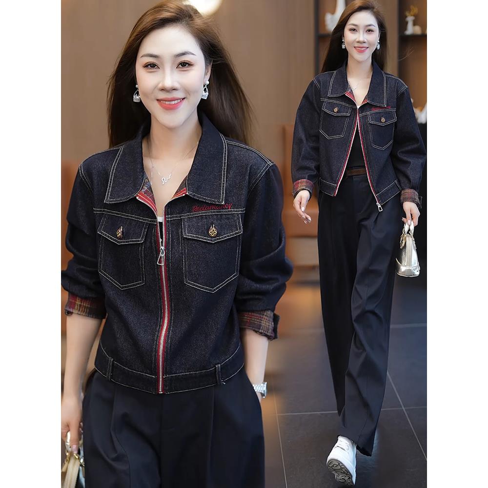 MONLOUVE时尚设计感牛仔外套2025新款今年流行爆款百搭宽松短款休