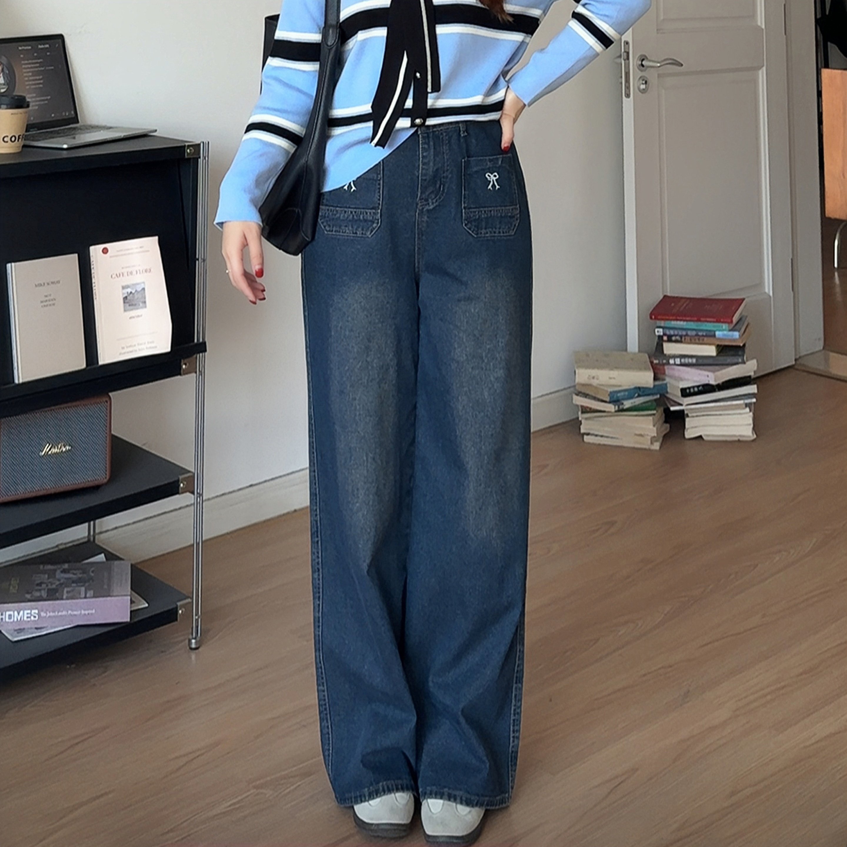 微胖的喵喵梨型大码胖mm春季高腰显瘦直筒裤松弛感遮跨牛仔裤6179,女装/女士精品,大码裤装,淘宝优惠券,粉丝福利购,淘宝优惠卷