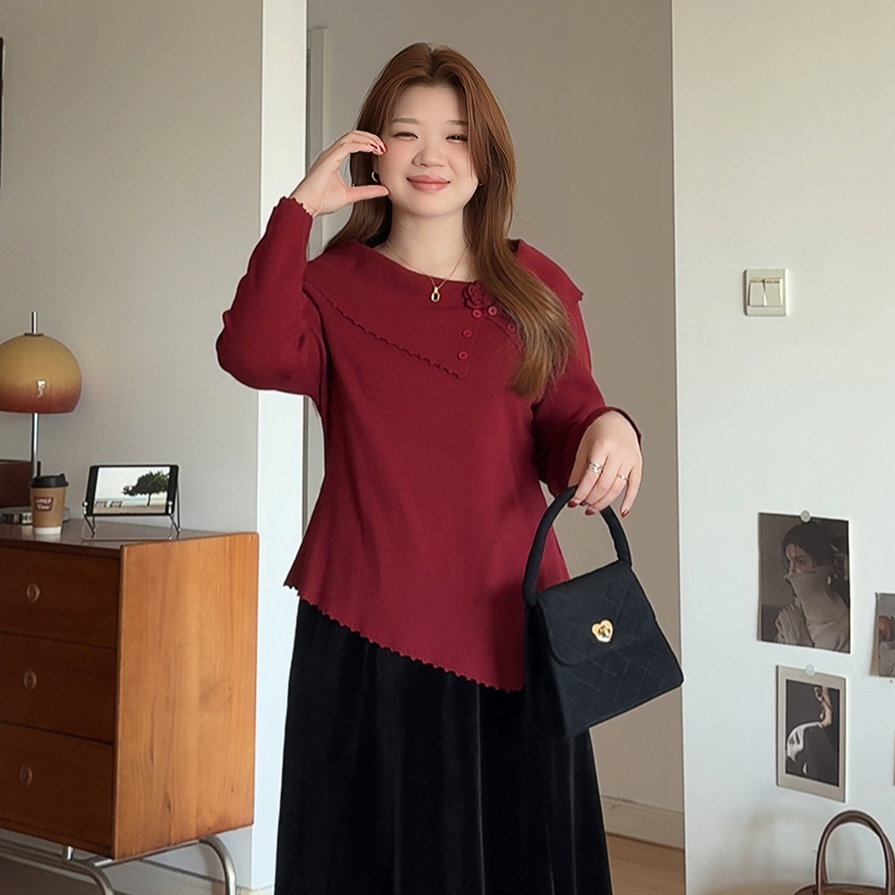 微胖的喵喵大码毛衣胖mm秋冬新款花朵设计感巨显瘦针织衫上衣3596,女装/女士精品,大码内搭,淘宝优惠券,粉丝福利购,淘宝优惠卷