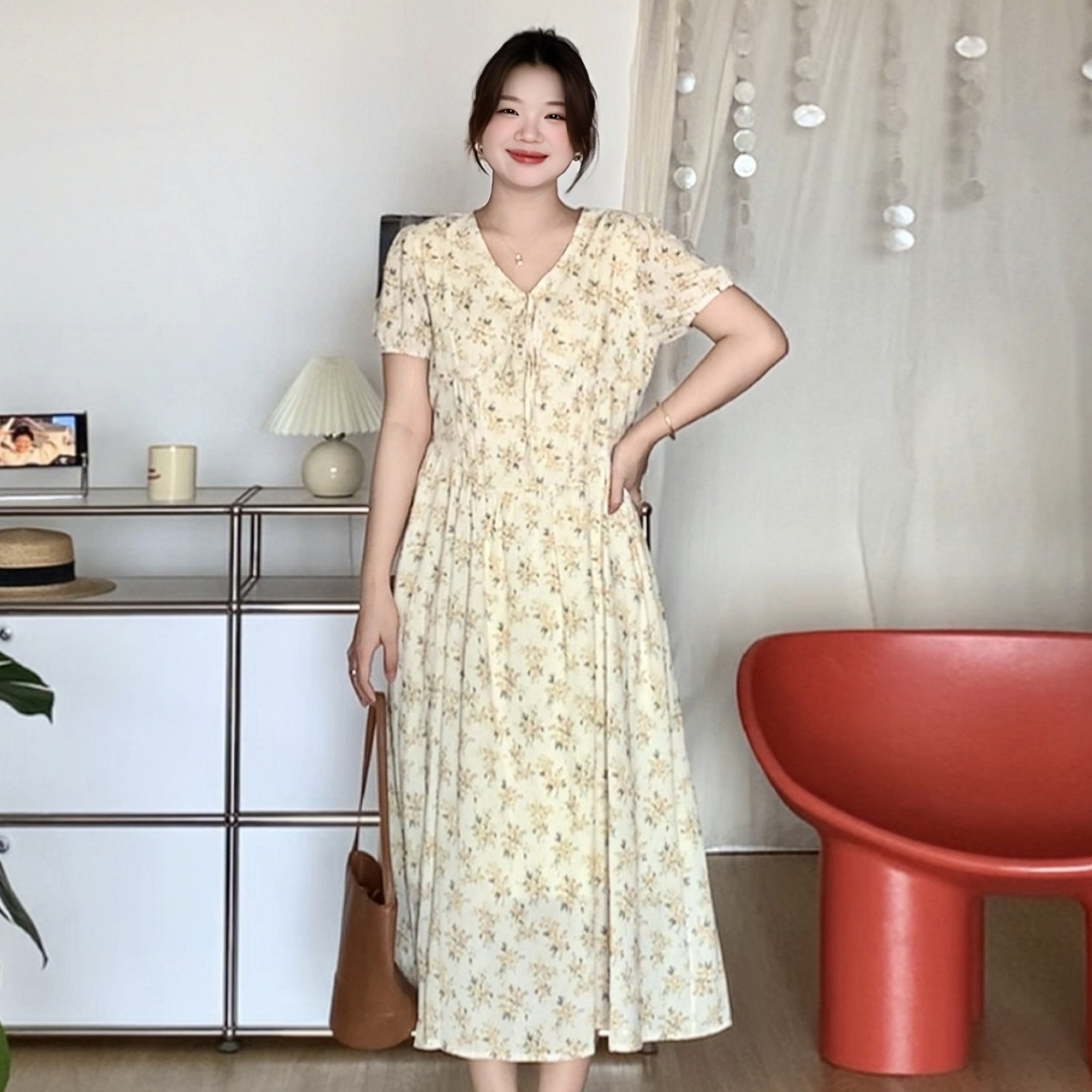 微胖的喵喵 大码女装绝美胖mm夏季巨好看显瘦法式a版碎花连衣裙子