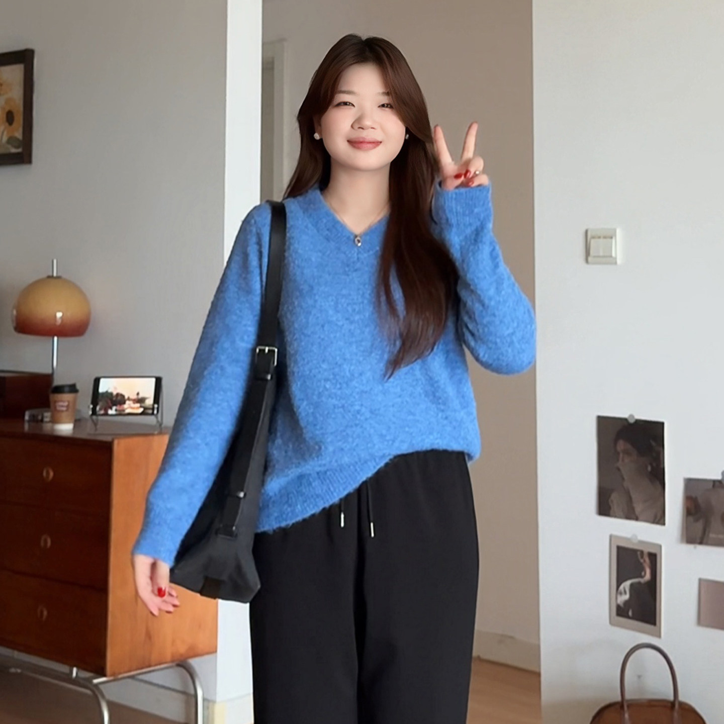 微胖的喵喵大码女装胖mm秋冬季韩系慵懒风内搭休闲宽松针织衫8740,女装/女士精品,大码内搭,淘宝优惠券,粉丝福利购,淘宝优惠卷