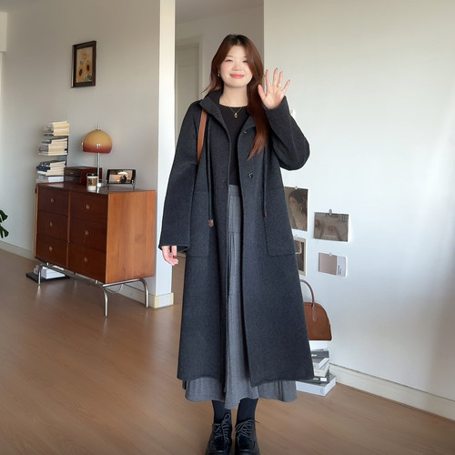 大码胖mm气质高级羊毛呢大衣外套