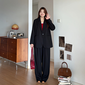 喵喵大码 胖mm职场穿搭面试通勤外套阔腿裤 正肩西装 微胖 套装 3095