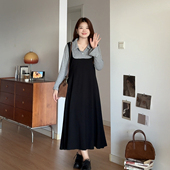 微胖 胖mm秋季 女装 6651 显瘦假两件a字连衣裙 喵喵 巨好看 大码