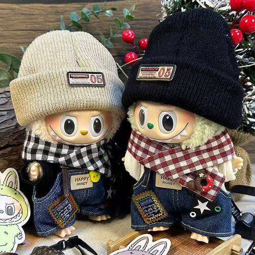 拉布布一二代潮流卫衣换装帽子labubu公仔挂件酷酷套装衣服配饰